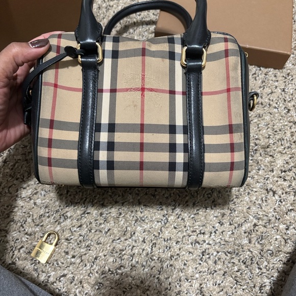 Burberry Beige and Black Plaid Handbag - Picture 6 of 15